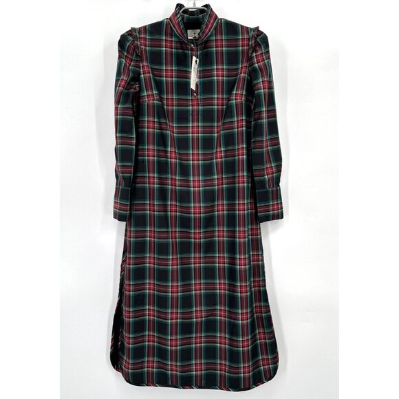 Tuckernuck Dresses & Skirts - Tuckernuck Women's Highland Tartan Demy Dress sz L NWT Long Sleeve Shift Maxi